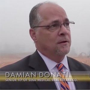 A man named Damien Donati wearing glasses at groundbreaking for Hattiesburg Clinic