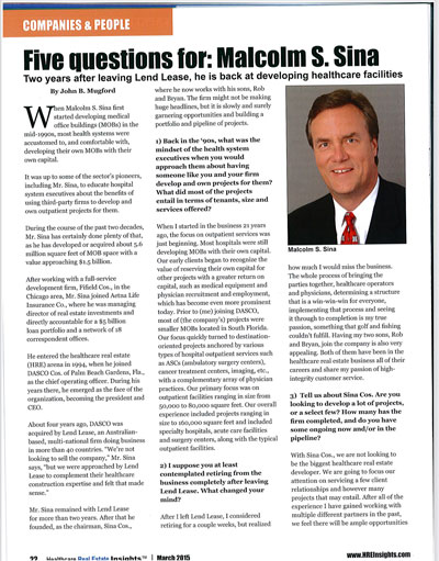 Malcolm Sina Interview in HREI