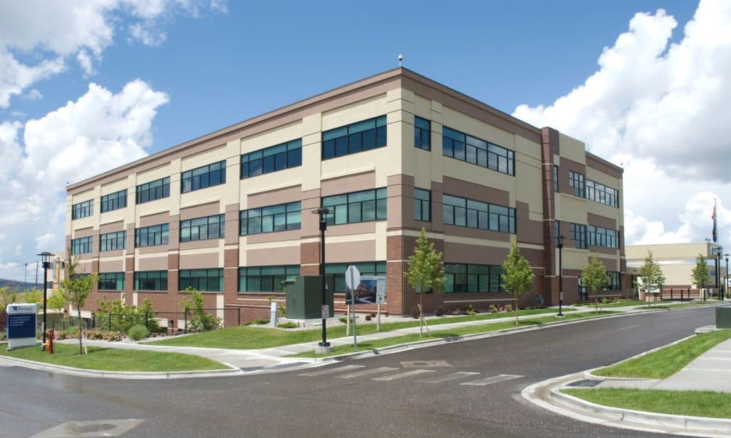 Exterior view of the Portneuf Medical Center in Pocatello, ID.